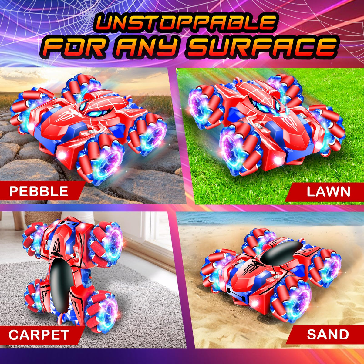 GDRic Spider RC Car with reinforced ABS body for durability