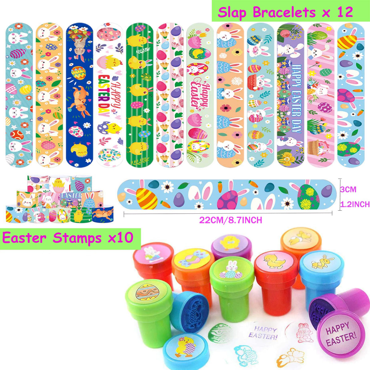 GDWDGJ Easter rings and keychains for colorful portable rewards.