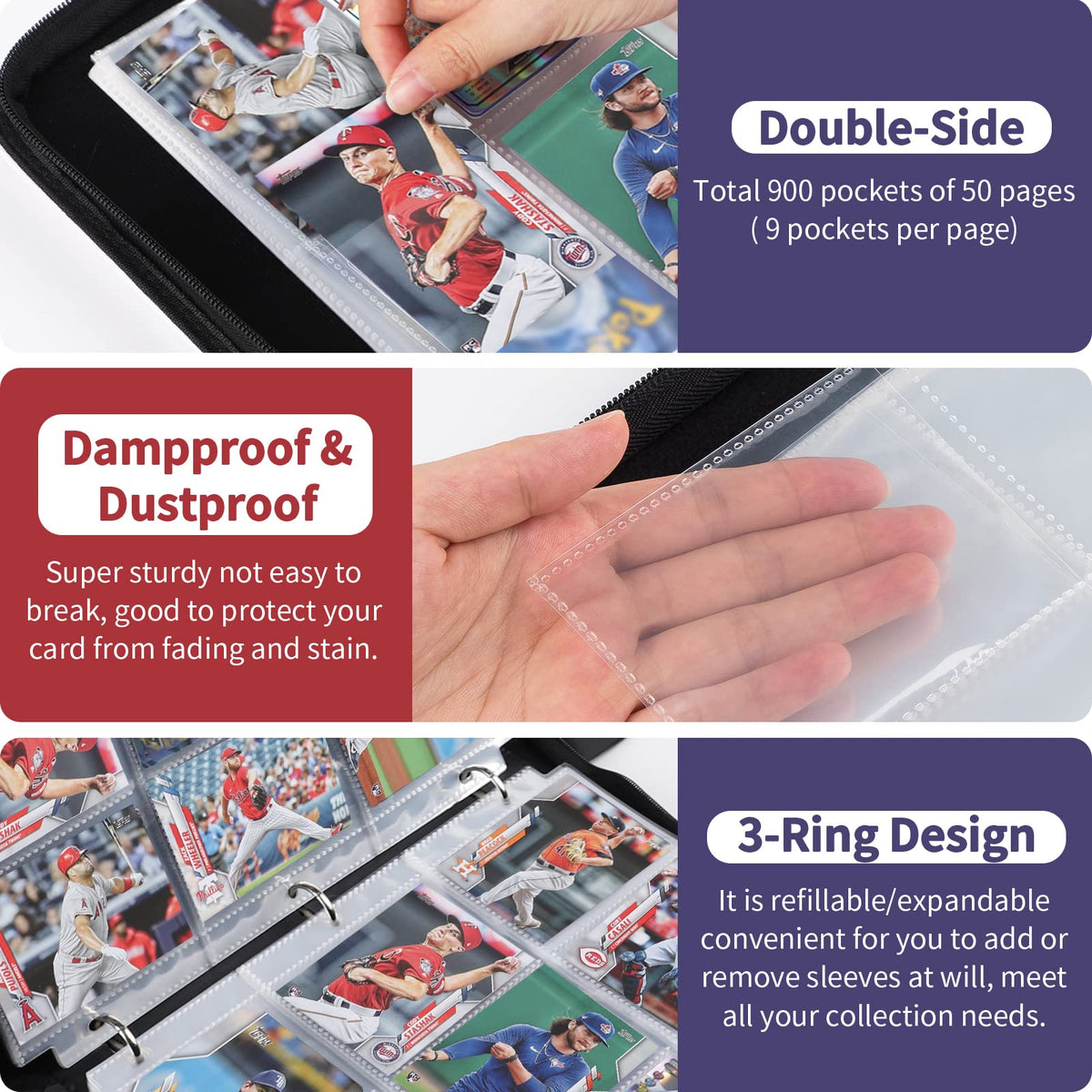 GEAGMAGC acid-free PP sleeves preserve card quality while displaying them.