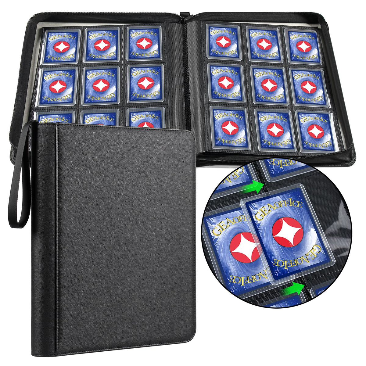 GEAoffice 9-pocket binder cover with premium PU leather protection.