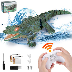 GearRoot RC crocodile front view for realistic pool play