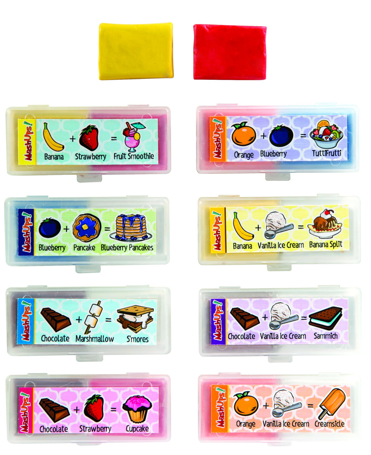 GEDDES Raymond Mash-Ups erasers in a 24-pack case for mess-free pencil corrections.