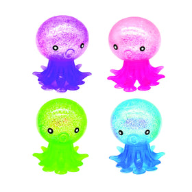 GEDDES Raymond octopus suction toy blue close-up highlighting glittery squishy head for tactile play
