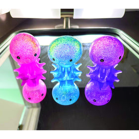 GEDDES Raymond octopus suction toy glittery head close-up with squishy texture and sensory appeal