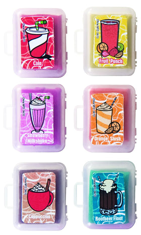 Geddes Snack Attack erasers in a suitcase, ready to brighten lessons and rewards.
