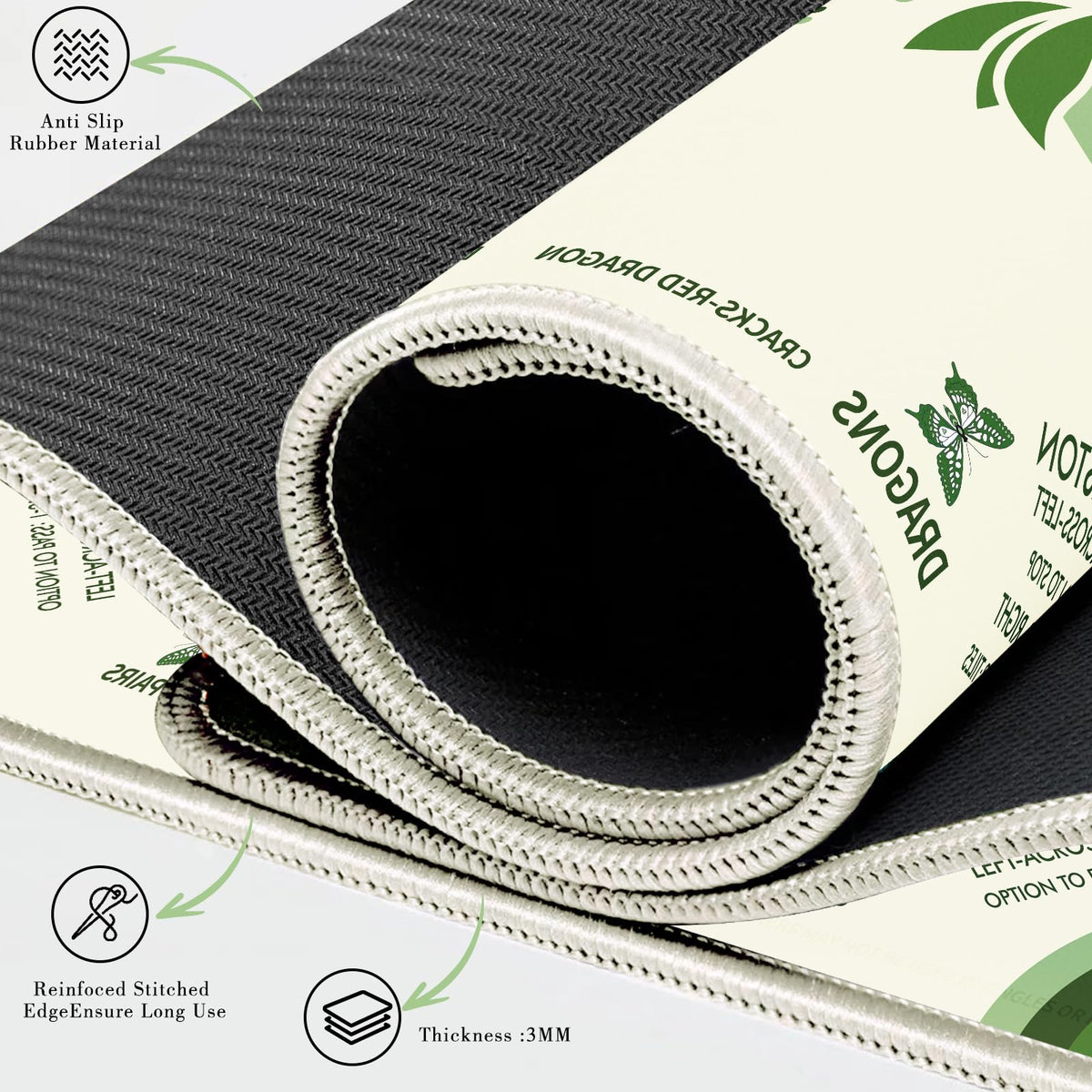 Gedgan Mahjong Mat has anti-slip backing to keep tiles steady during play.