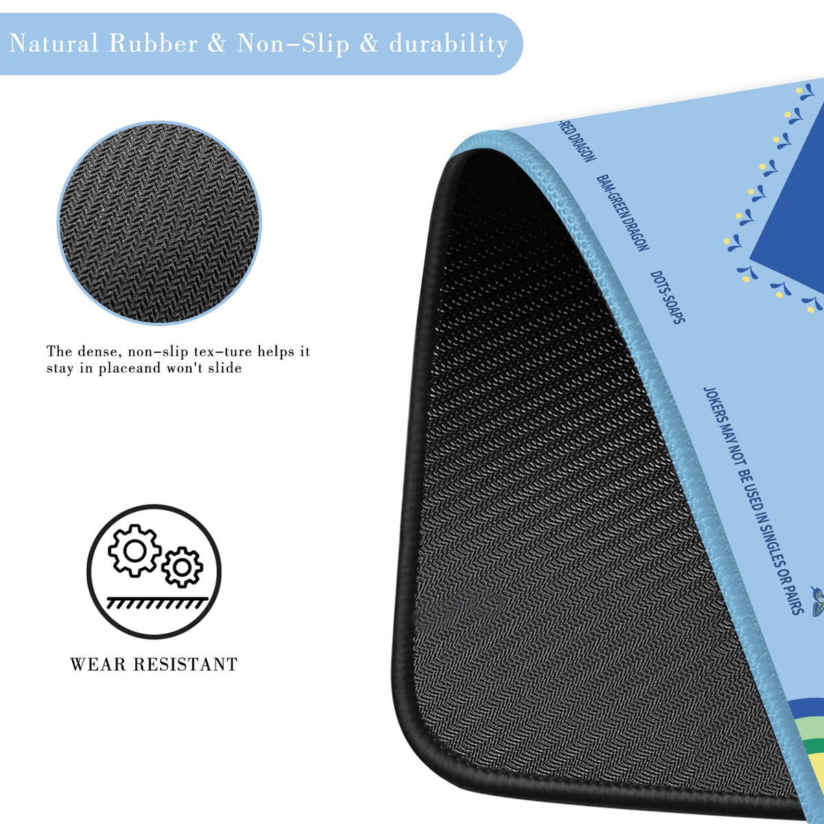 Gedgan mat features anti-slip backing to keep tiles in place
