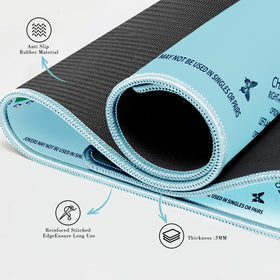 Gedgan turquoise mahjong mat artwork detail adds a calming aesthetic to any Asian themed table.