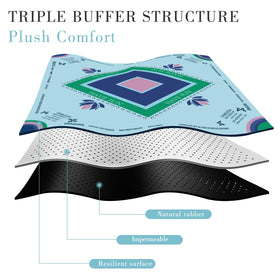 Gedgan turquoise mahjong mat foldable design makes storage quick and hassle-free after play.