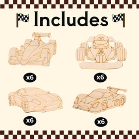 GeecozyLife mini watercolor paints with vibrant colors for race car artwork.