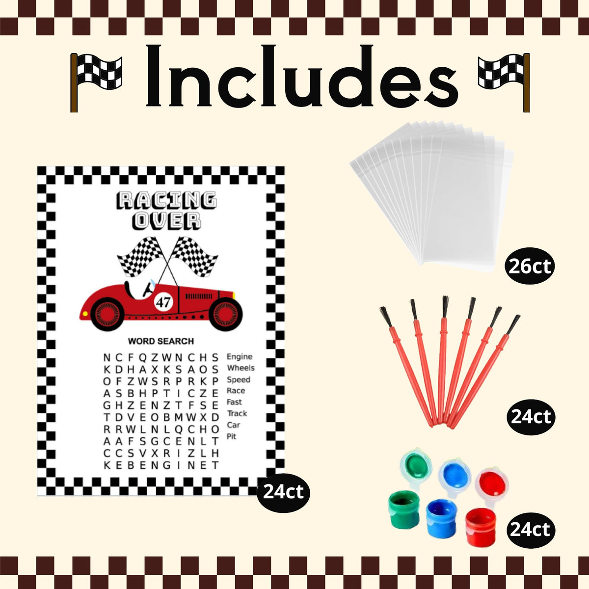 GeecozyLife paintbrush set offers precise strokes for clean race car designs.