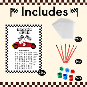 GeecozyLife paintbrush set offers precise strokes for clean race car designs.