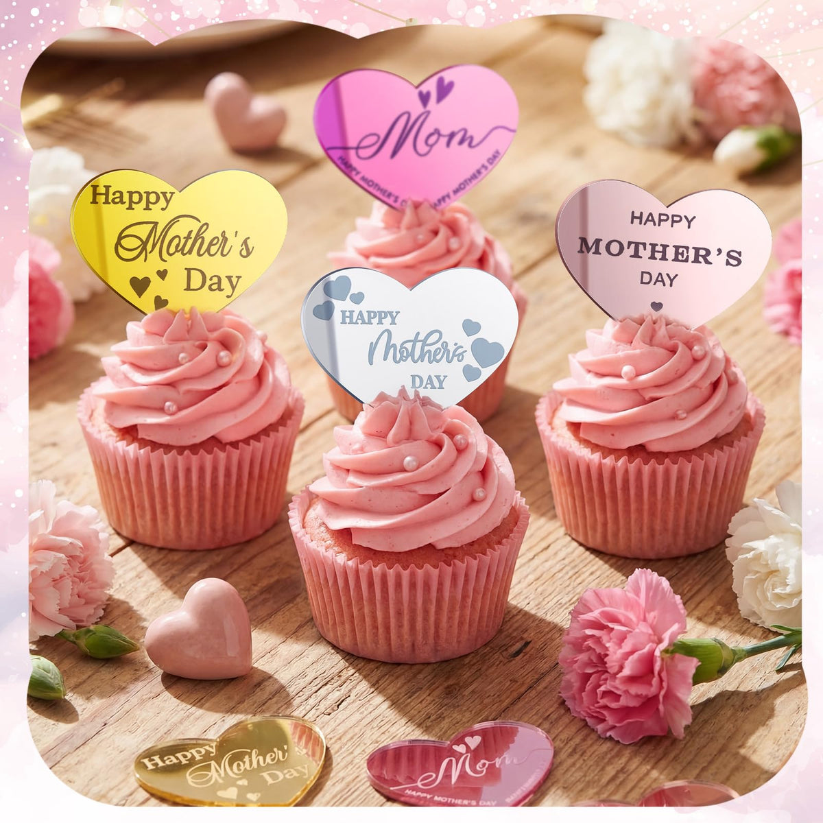 Geelin acrylic mirror topper in gold shines on celebration cakes