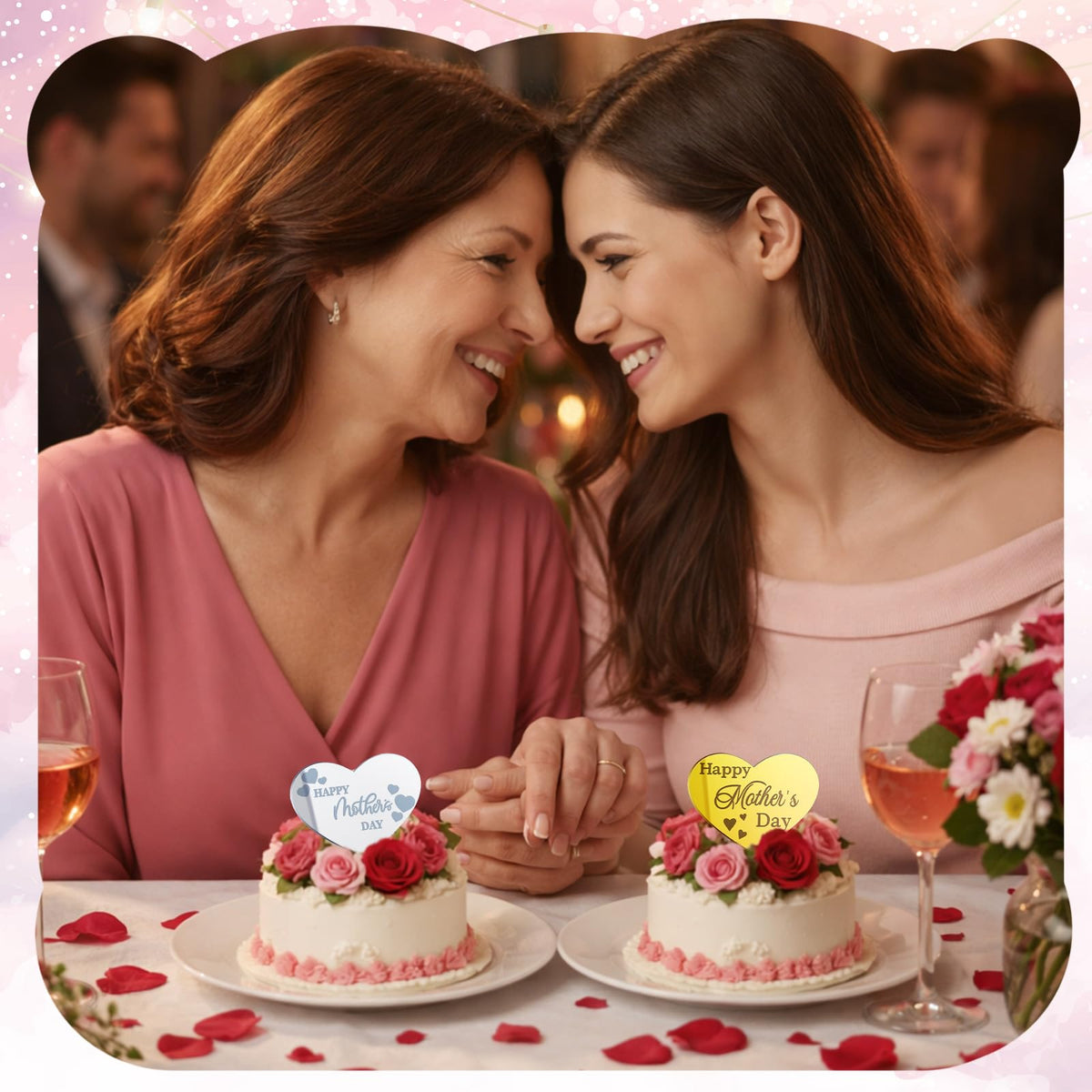 Geelin acrylic mirror topper in silver adds subtle elegance to treats