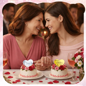 Geelin acrylic mirror topper in silver adds subtle elegance to treats