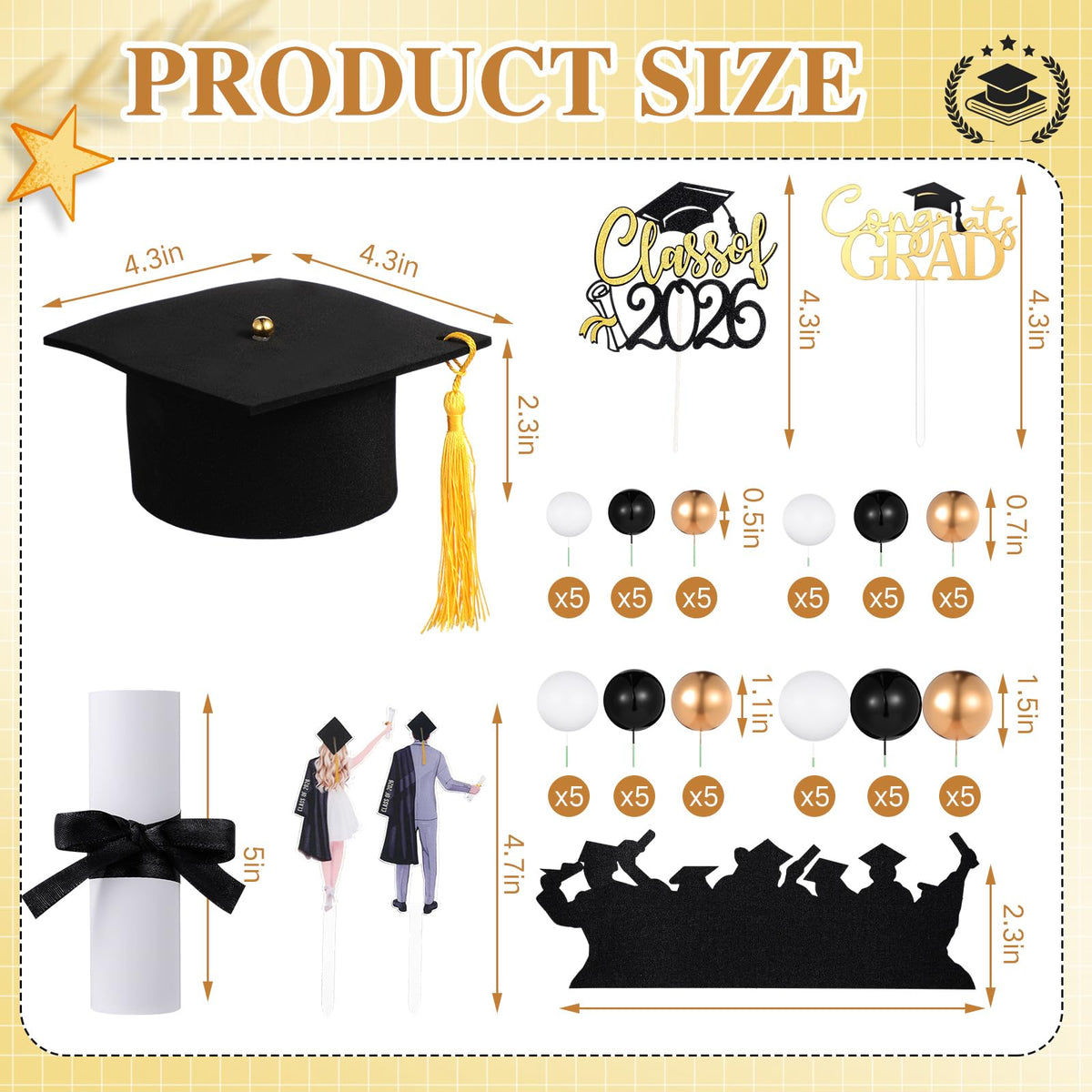 Geelin graduation cake silhouettes decorate dessert with stylish accents