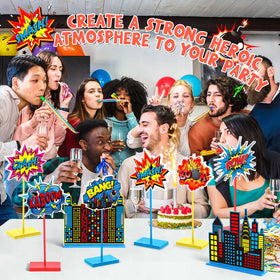 Geelin hero signs brighten tables with varied heights for visual interest