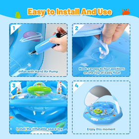 GEEQUFLOAT adjustable seat bucket fits 6-12 month babies for comfy water play
