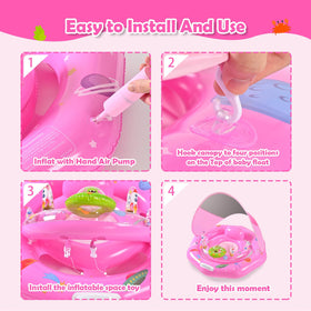 GEEQUFLOAT pink baby float for high visibility and cute summer moments