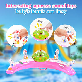 GEEQUFLOAT toy play console with beeped spaceship for interactive water fun.