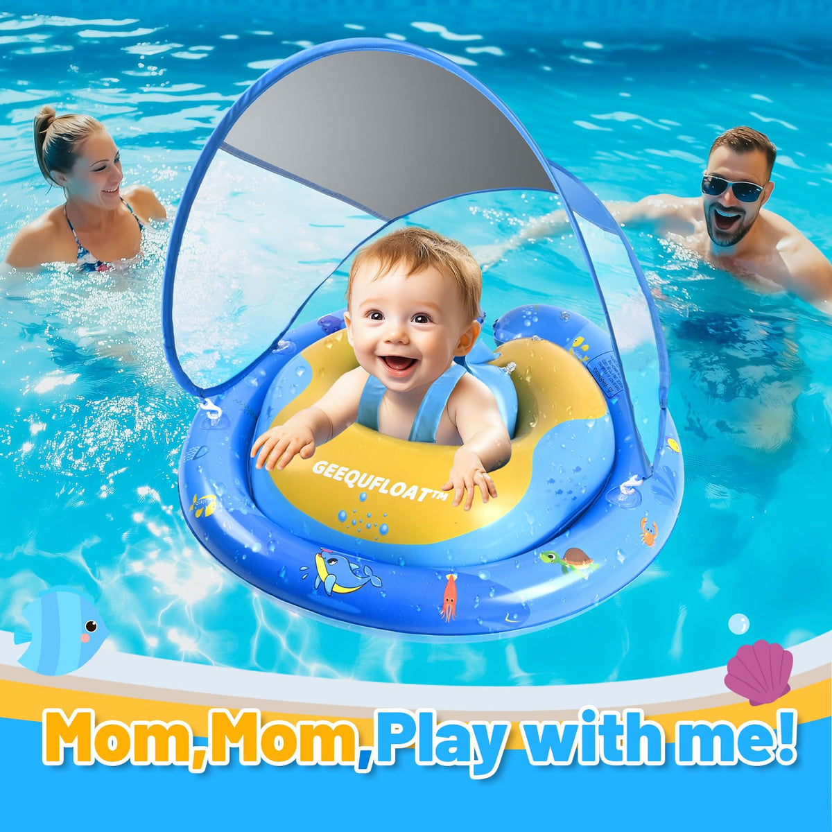 Geequfloat float offers two-way use for lying or playful exploration.