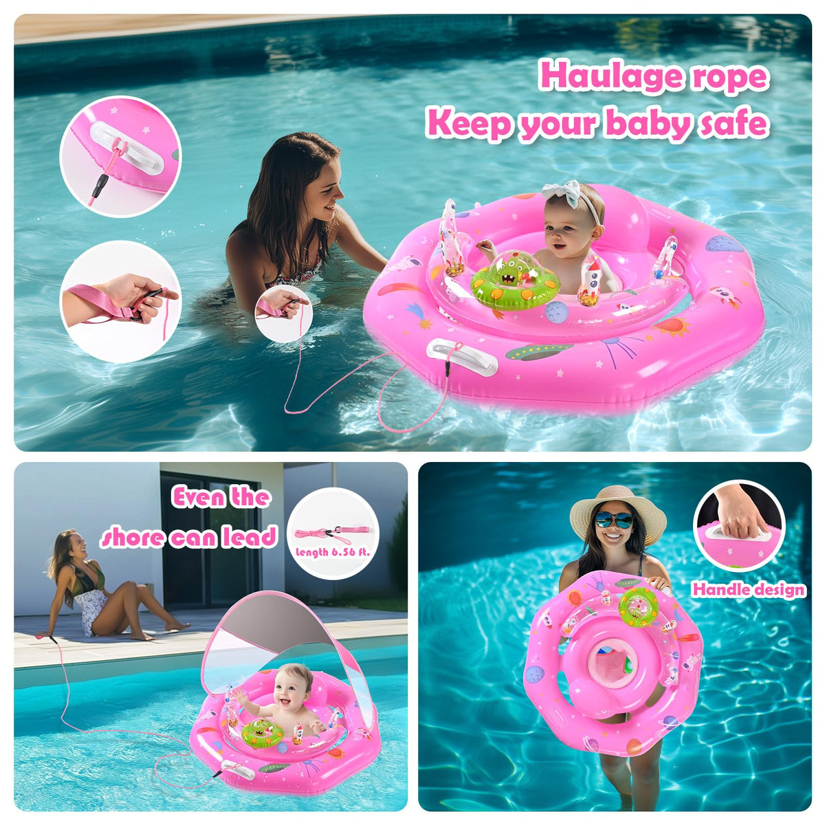 GEEQUFLOAT UPF50 canopy sun protection for delicate skin on a sunny day