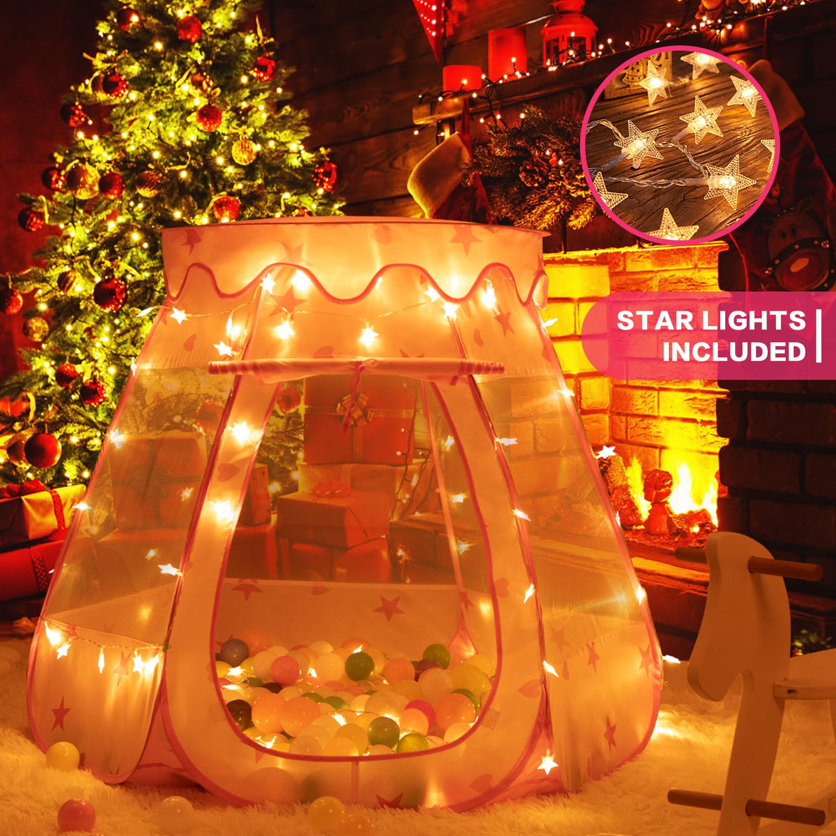 GeerWest pop-up princess tent opens in seconds for easy setup