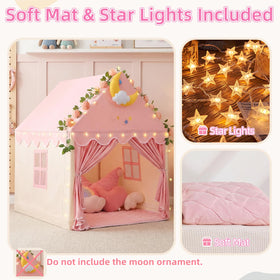 GeeSound pink mat adds comfort inside the girls tent for naps and reading