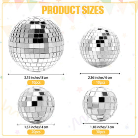 Geetery disco ball cake topper, 1-57 inch, reflects lights beautifully at a party