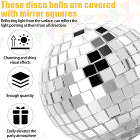 Geetery disco ball cake topper, 2-36 inch, creates dazzling reflections under venue lighting