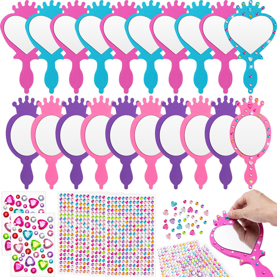 Geetery princess mirror heart dark pink for kids crafts and DIY decoration.