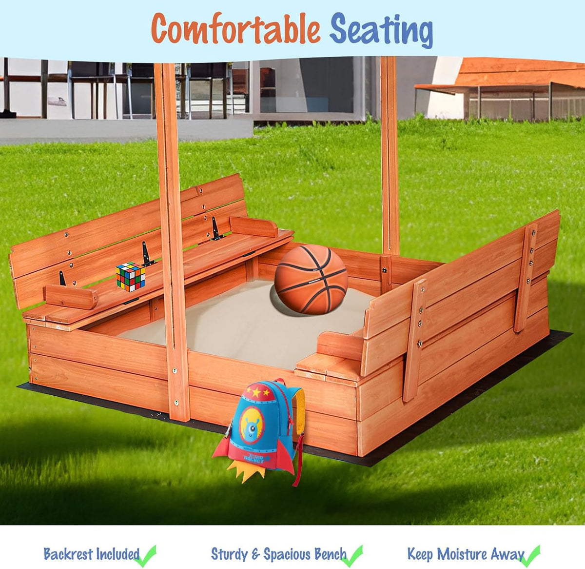 GEGURI bottomless design enables drainage and sand depth control.
