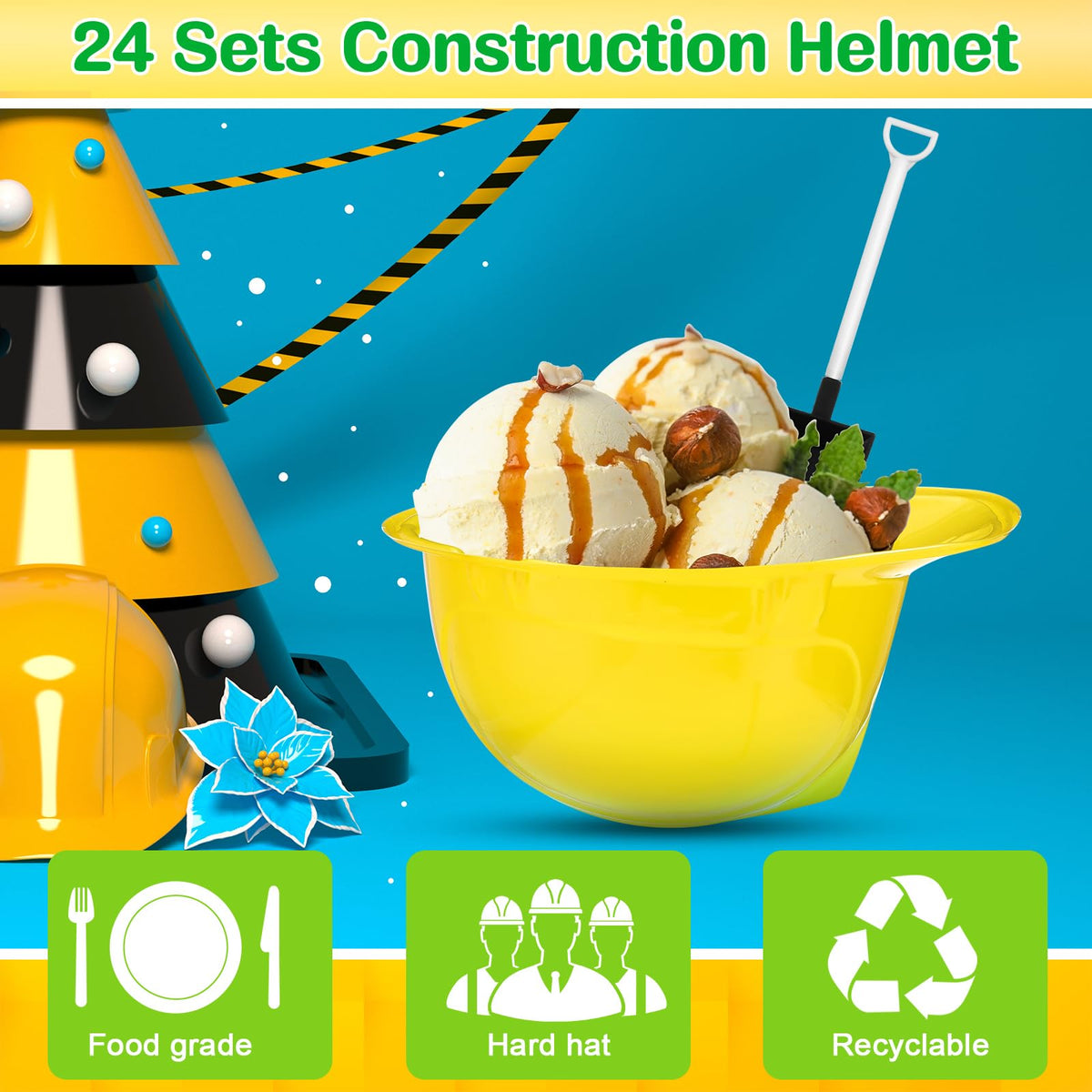 Gejoy yellow construction hat, lightweight and comfortable for all-day wear.