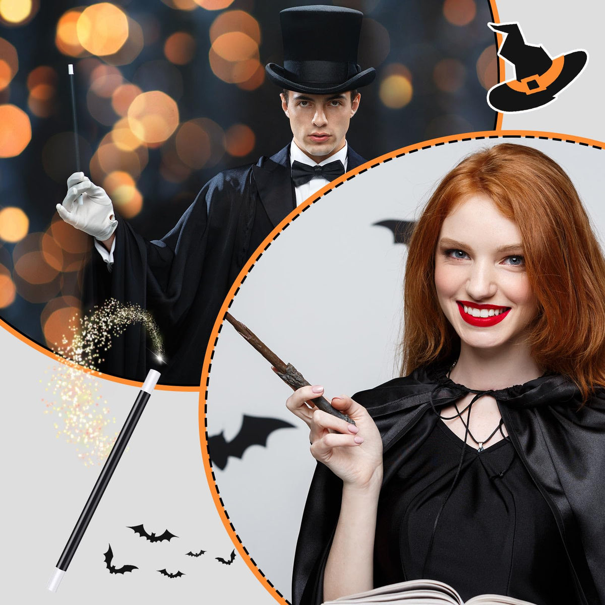 Gejoy magician wand set ideal for Halloween and stage moments.