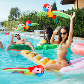 Gejoy bold parrots add tropical ambiance to outdoor parties