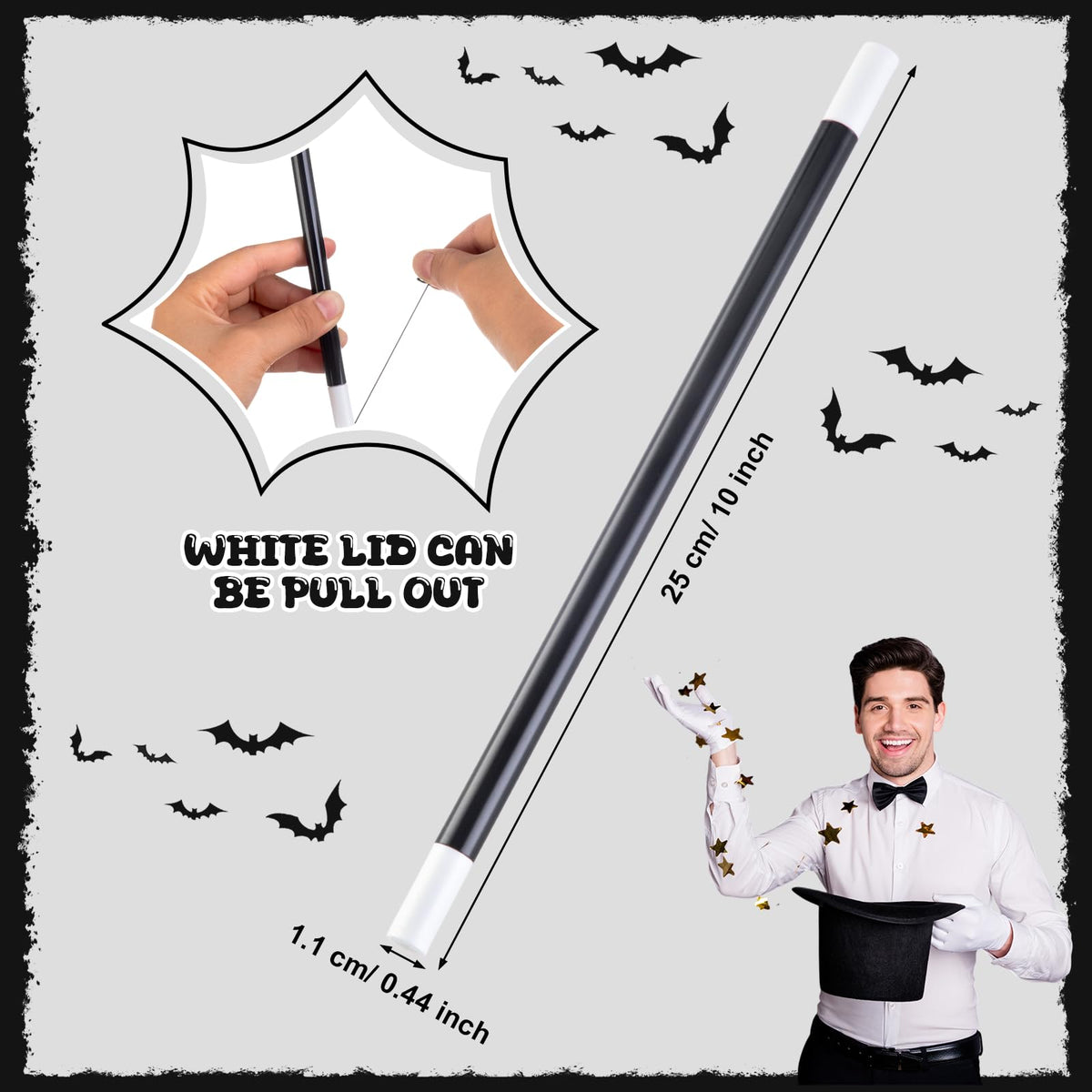 Gejoy 36-piece wand set perfect for costumes and magic demonstrations.