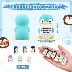 Gejoy mini penguin rubber figures with a smooth, tactile rubber texture