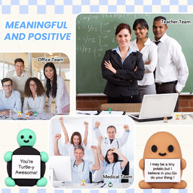 Gejoy mini positive figure duck with slogan board boosts energy.