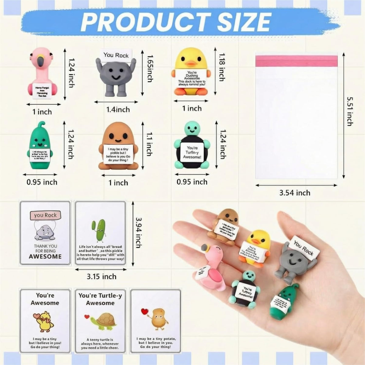 Gejoy mini positive figure stone with slogan board inspires steady focus.