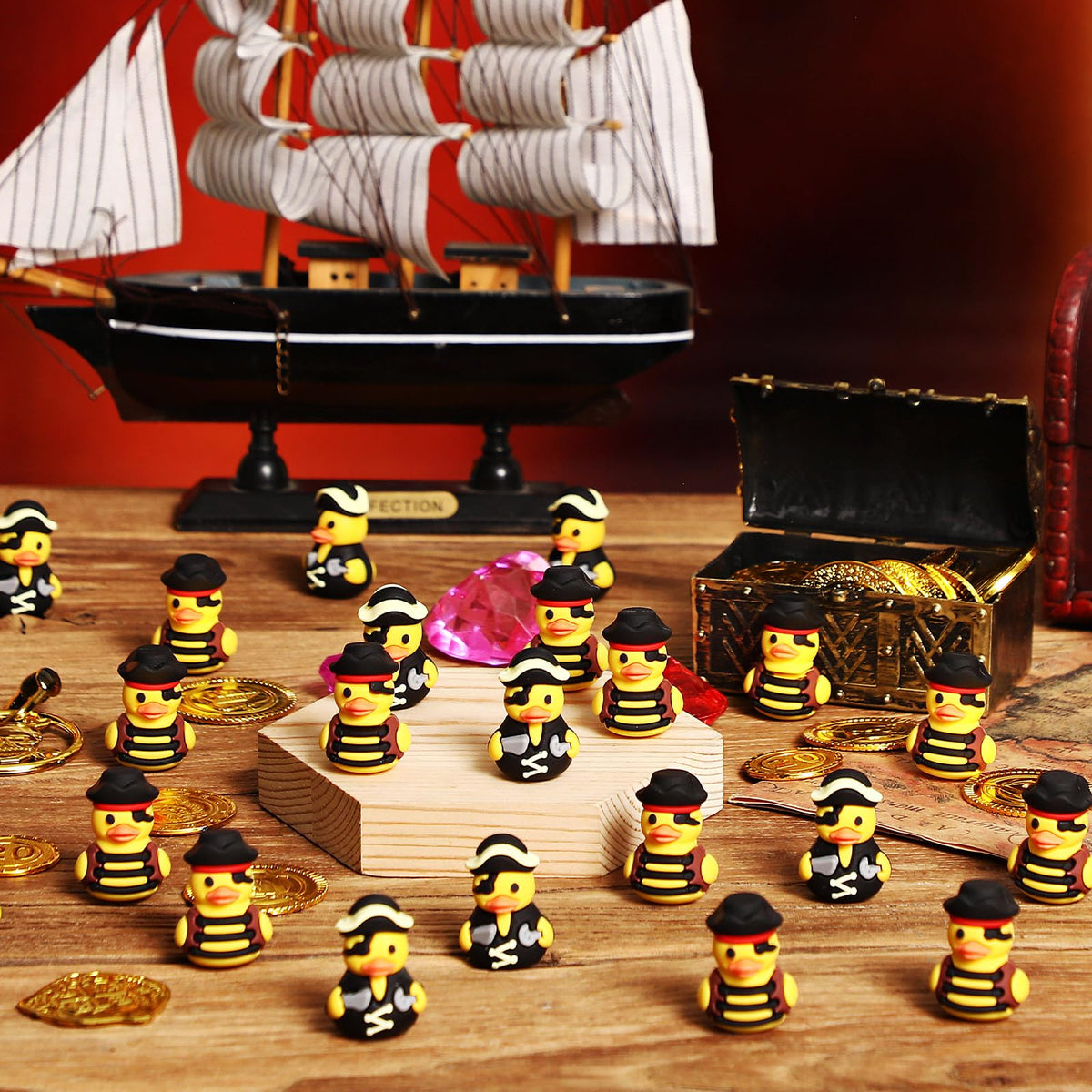 Gejoy pirate duck in bright colors suitable for carnival prizes.