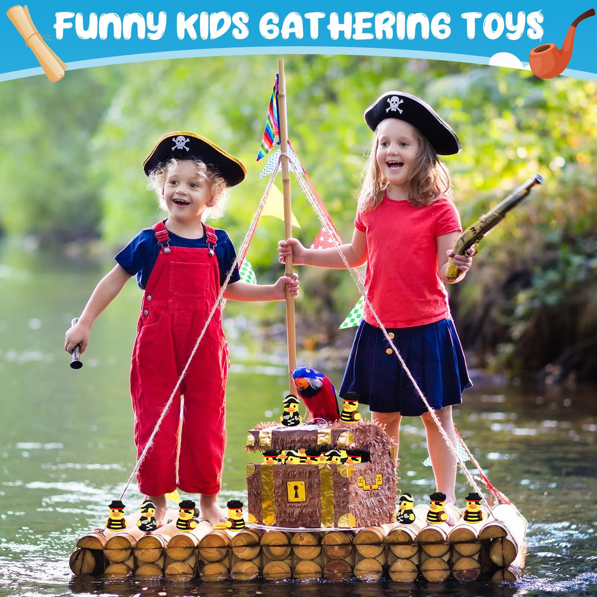 Gejoy mini pirate duck decor for baby showers and gifts.