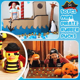 Gejoy multicolor pirate ducks for Halloween centerpieces.