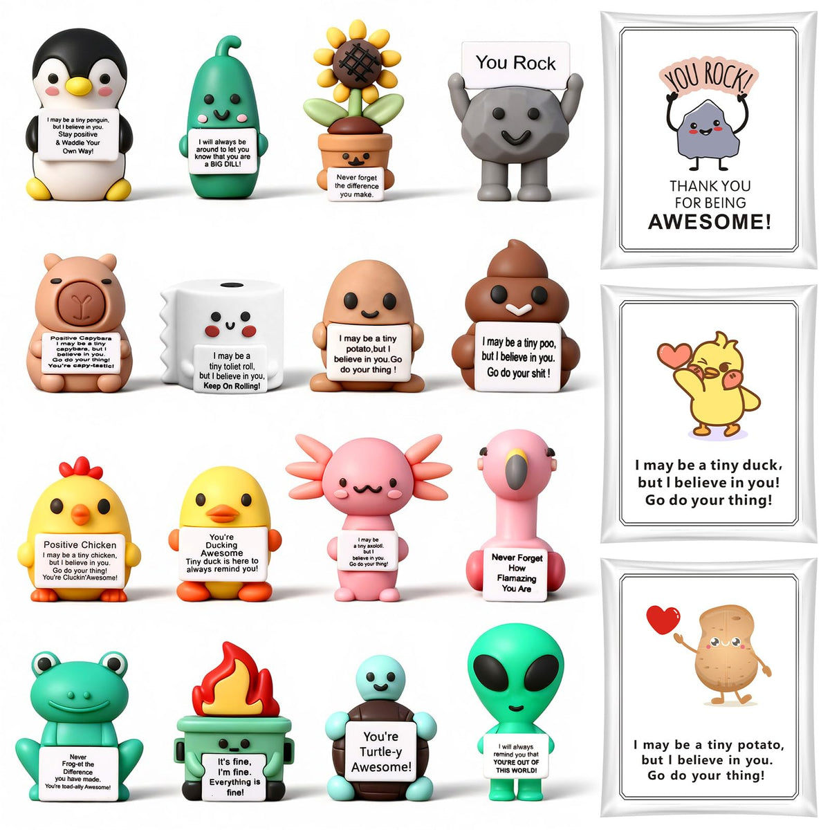 Gejoy positive mini figure with slogan for desk morale support