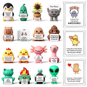 Gejoy positive mini figure with slogan for desk morale support