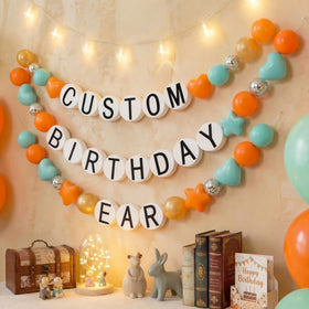 Gejoy showgirl banner orange star balls, festive party decor