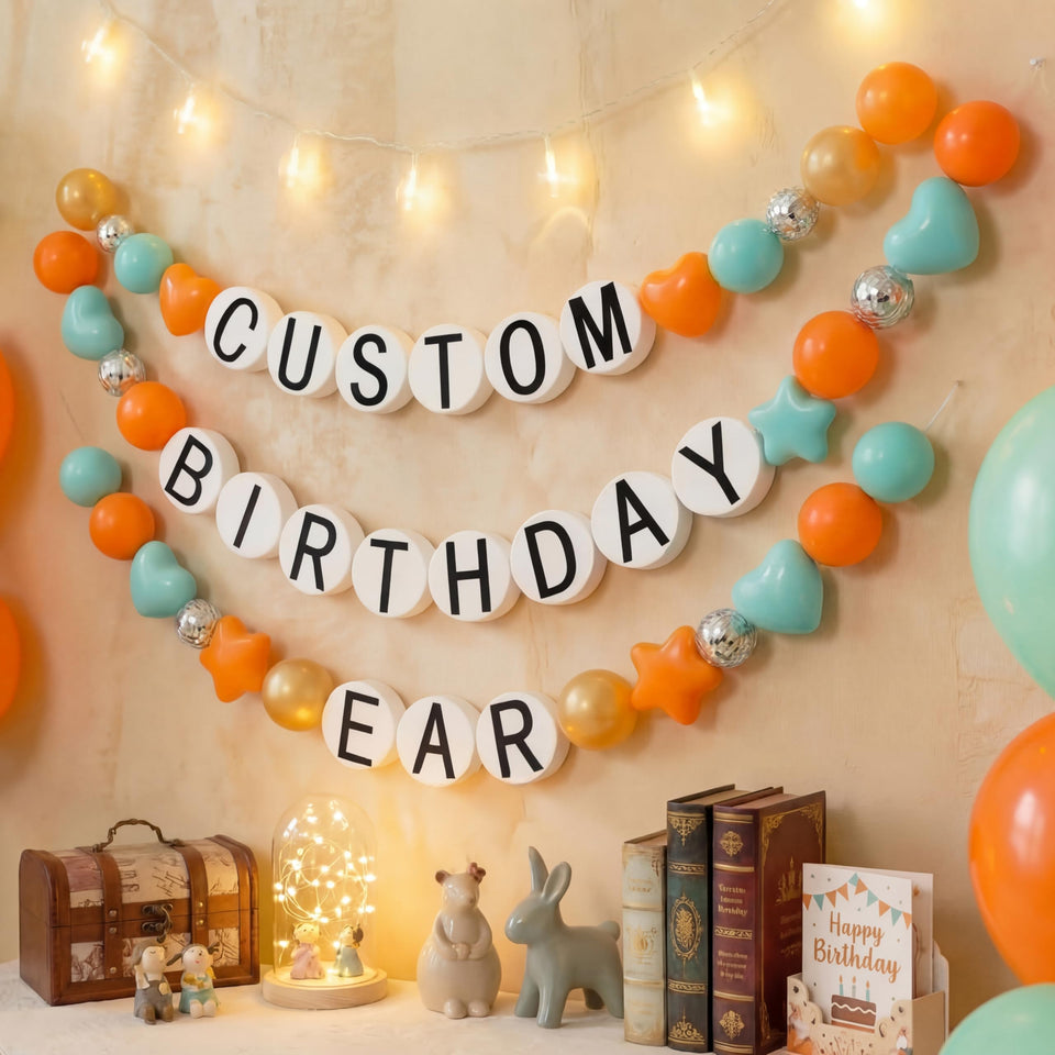 Gejoy showgirl banner orange star balls, festive party decor