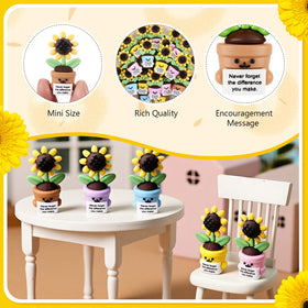 Gejoy sunflower toy inspirational sign; motivates without pressure on coworkers.