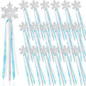 Gejoy winter snowflake wand with silver top for magical princess dress-up