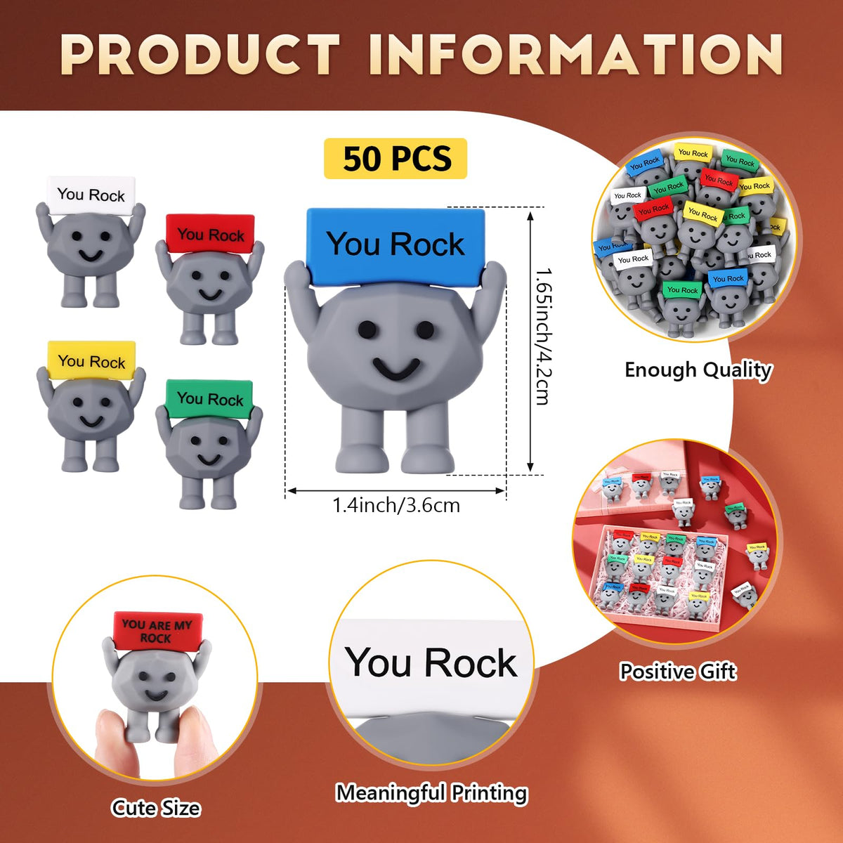 Gejoy You Rock desk decor stones add playful energy to any workspace.