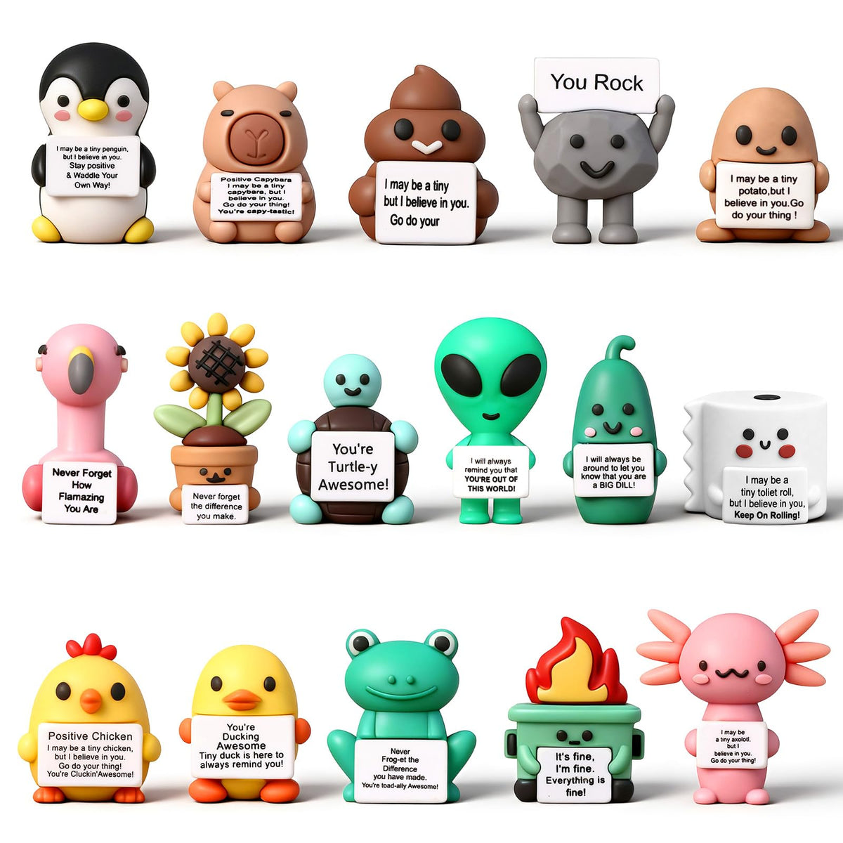 Gejoy You Rock figures brighten desks with daily motivation